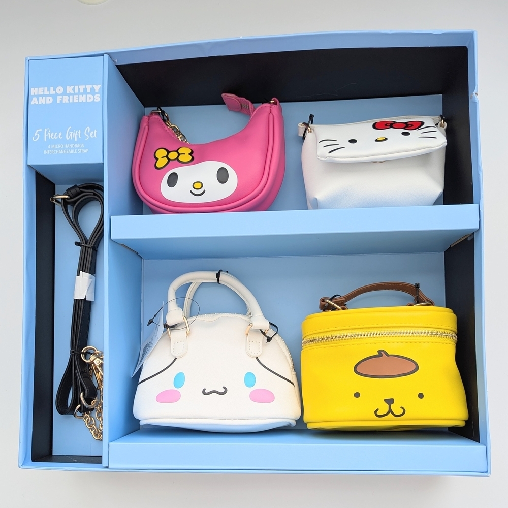 NEW Hello Kitty 5 Piece Gift Set: 4 Micro Bags & 1 Interchangeable Strap